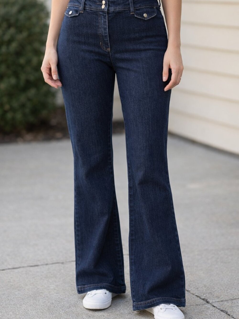 Jones New York Dark Blue Women’s Jeans - Flared Trouser Leg - Size 8